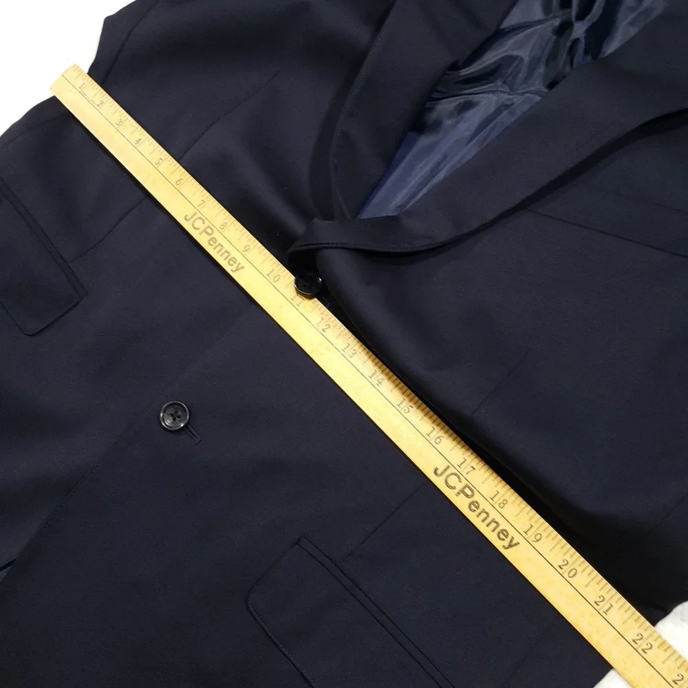 Bonobos2-Piece Suit Men 46R 40 Waist Navy Blue Wool Stretch 2-Button Flat Front